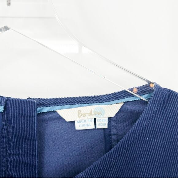Boden Christina Corduroy Mini Dress 6 Blue - Picture 5 of 6
